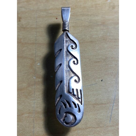 925 silver Feather design charm - Picture 5 of 10